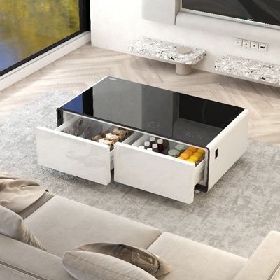 Embalagem de correio e mesa de café inteligente, uma adição perfeita à sua sala de estar moderna e luxuosa.