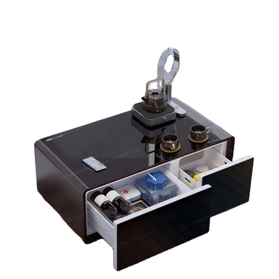 Mesa de café dobrável com carregador sem fio e dois portos USB