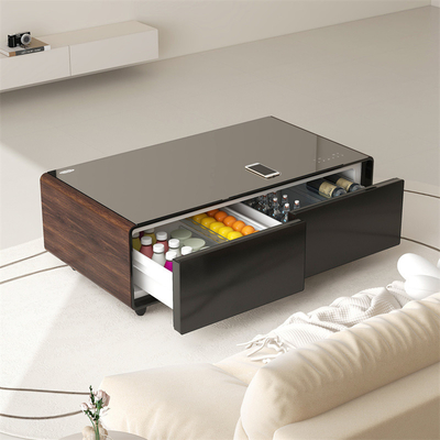 Refrigerador de hotel Mesa de café 135L com porta de carregamento USB dupla e reprodutor de música incorporado