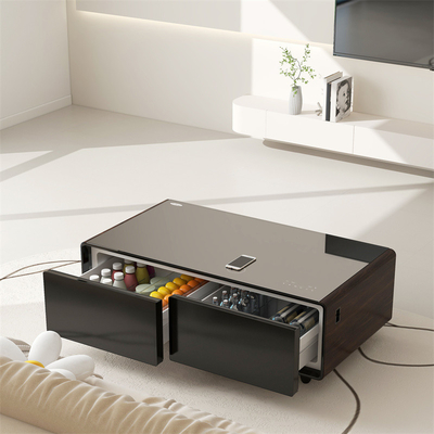 Refrigerador de hotel Mesa de café 135L com porta de carregamento USB dupla e reprodutor de música incorporado