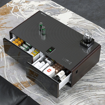 Transforme o seu espaço de vida com uma mesa de café inteligente e uma gaveta de refrigeração