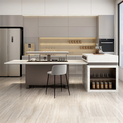 Mesa de jantar de ilha de luxo com frigorífico congelador e refrigerador de vinho