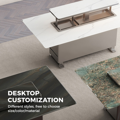 Mesa de Jantar Multifuntcional Moderna Mobiliário de Casa Inteligente de Mármore para 4-10 Pessoas