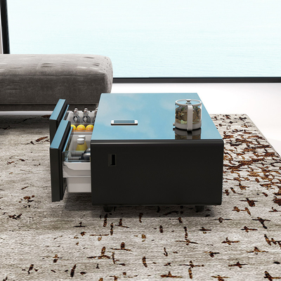 Mobiliário de vida moderna Mesa de café com capacidade de congelador de 70L e frigorífico inteligente