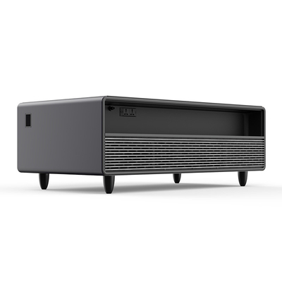 Mesa lateral moderna e elegante com carregador de luz e refrigerador de bebidas