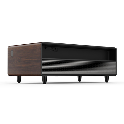 Mesa lateral moderna e elegante com carregador de luz e refrigerador de bebidas