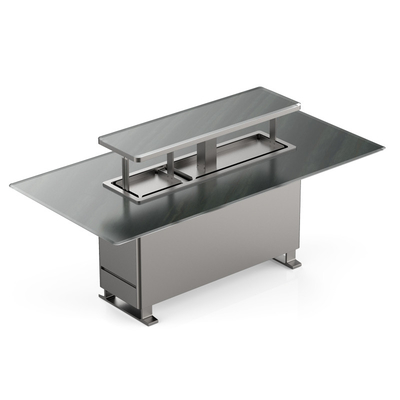 Consola superior de mármore moderno Base de aço inoxidável Mesa de jantar para móveis de sala de jantar