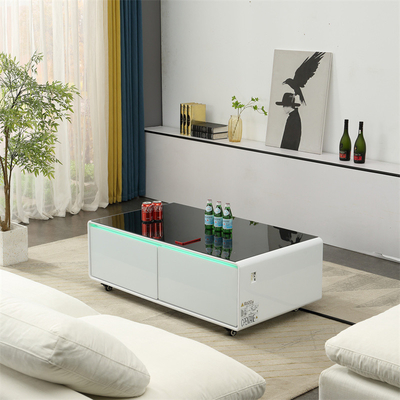 Mobiliário de casa Mesa de café moderna com alto-falante do frigorífico e carregamento sem fio