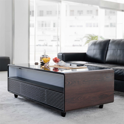 Mobiliário de casa Mesa de café moderna com alto-falante do frigorífico e carregamento sem fio