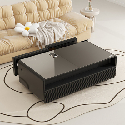 Mobiliário moderno de sala de estar Mesa de café inteligente com carregamento sem fio e gaveta do frigorífico