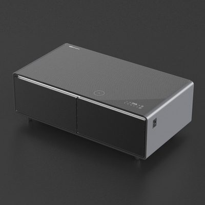 Frigorífico moderno de mesa de música inteligente com gaveta de música e armazenamento de móveis