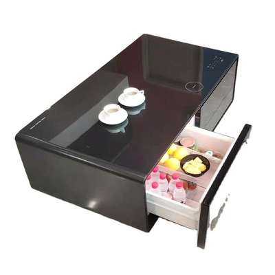 Mesa inteligente TB135 de aço inoxidável com gaveta de refrigeração, carregamento sem fio e luz LED