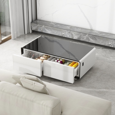 PORTABLE 2024 Primst Smart Refrigerador Mesa de café Mini Refrigerador Mesa Com Carregamento Sem Fio Reprodutor De Música Para Hotel De Escritório