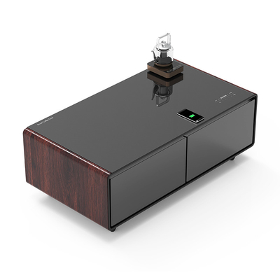 Reprodução de música Móveis de sala de estar Mesa de café inteligente ajustável com carregador sem fio Mini-frigorífico