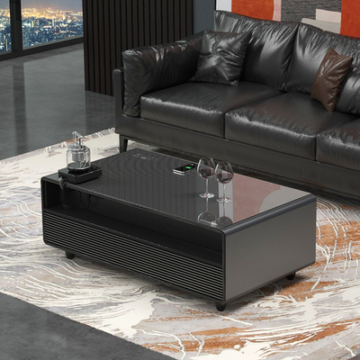 Mobiliário da sala de estar Mesa de café com alto-falantes Frigorífico e função de carregamento sem fio