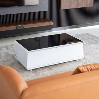 Carregador sem fio Porta-vozes Mesa para sala de estar Pequena geladeira Ferro vidro material