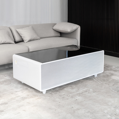 Frigorífico de mesa de café moderno com carregador USB sem fio e alto-falante incorporado