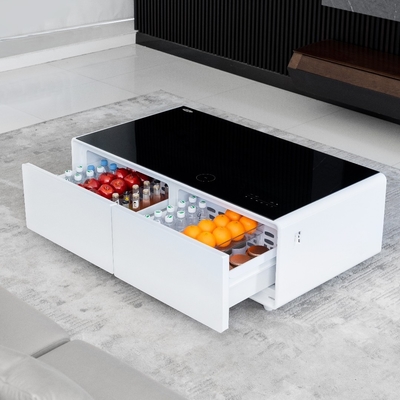 Branco/Negro/madeira Casa Mesa de sala de estar Móveis inteligentes Freezer geladeira com tocador de música