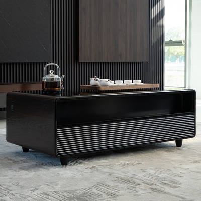 Mobiliário da sala de estar Mini geladeira Mesa lateral com tocador de música e geladeira