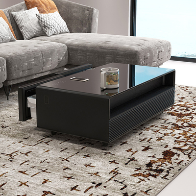 Mesa de café inteligente com tela sensível ao toque Frigorífico e alto-falante 2024 Prime Luxury Furniture