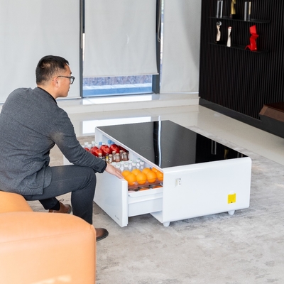 Mobiliário de quarto de hotel Mesa de café moderna com geladeira e geladeira
