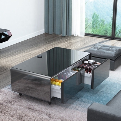 Elegantes móveis para casa mesa de café multifuncional com frigorífico de móveis inteligentes