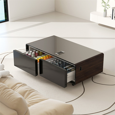 Mobiliário de quarto Centro de metal Mesas de café com gaveta Sala de estar Luxo moderno