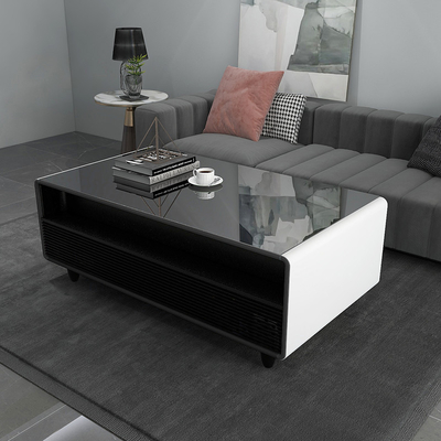 Mobiliário de sala de estar Íntegro Smart Coffee Table com carregamento sem fio e alto-falante de música