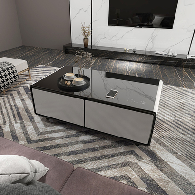 Mobiliário de sala de estar Íntegro Smart Coffee Table com carregamento sem fio e alto-falante de música