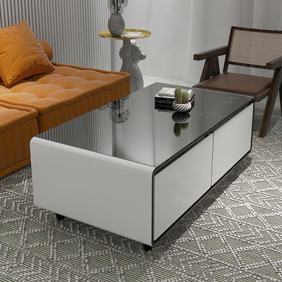 Mobiliário de sala de estar Íntegro Smart Coffee Table com carregamento sem fio e alto-falante de música