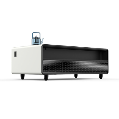 Melhore a sua sala de estar com esta mesa de café, reprodutor de música integrado e carregamento USB