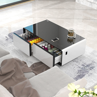 1357*732*503mm Tamanho de embalagem Mesa de chá moderna com carregamento sem fio e geladeira