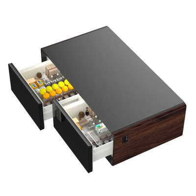 Instalação USB Carregador sem fio de metal personalizado Mesa de café com função de armazenamento