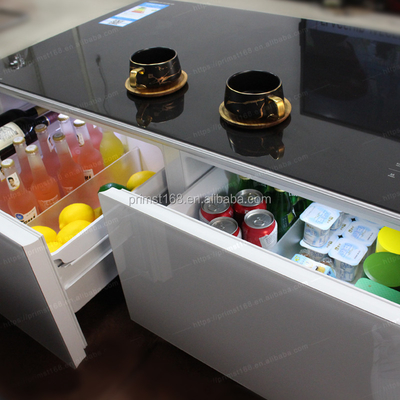 Casa Móveis Smart Café geladeira Mesa com vidro temperado e refrigerador de bebidas de cerveja