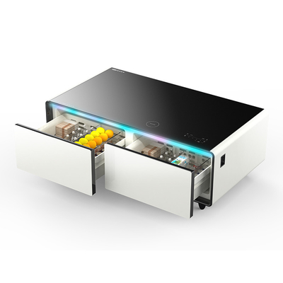 Transforme a sua sala de estar com esta mesa de café e gaveta de refrigeração multifuncional
