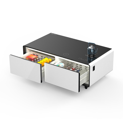 Quarto de dormir Mini Mesa de geladeira com mesa de aço inoxidável e mesa de café multifuncional