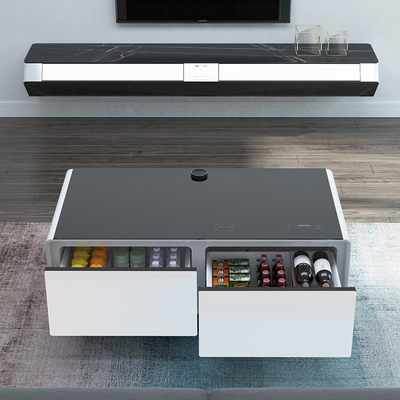 Refrigerador Mini Refrigerador de Porta Dupla Refrigerador Smart Mobiliário de Mesa de Café Refrigerador