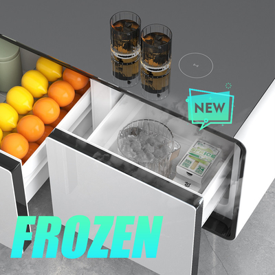 2024 65L Frigorífico de refrigeração Mesa Adega de vinhos com gaveta esquerda 1-8°C e gaveta direita -12°C