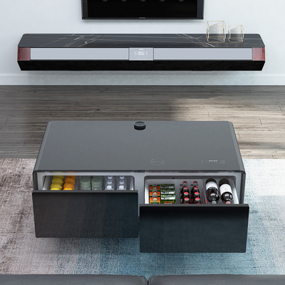 Refrigerador inteligente de capacidade de 100-149L com carregamento sem fio e porta USB tipo-C