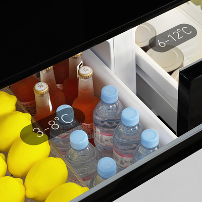 Refrigerador inteligente de capacidade de 100-149L com carregamento sem fio e porta USB tipo-C