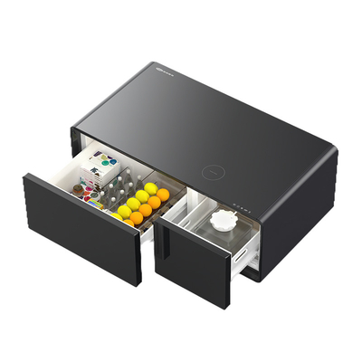 Tabela de café inteligente de 110-220V com 2 gavetas do frigorífico e portas USB Móveis inteligentes