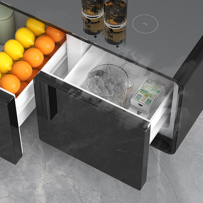 Casa Móveis Mesa de café inteligente com gaveta congelada e mini geladeira multifuncional