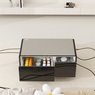 Design de móveis inteligentes Frigorífico multifuncional e mesa de café com 2 gavetas