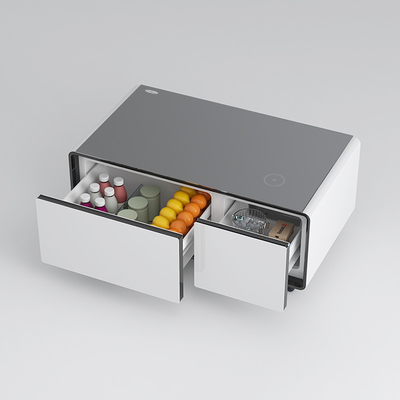 Tabela de música com carregamento sem fio Mini geladeira com gaveta de refrigeração e capacidade de 60L