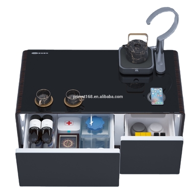 Living Primst Mini Mesa de Café com geladeira e carregamento sem fio