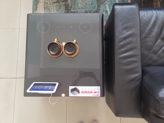 Tabela de café moderna com vidro temperado e resfriador de vinho Peso bruto 33,5 kg