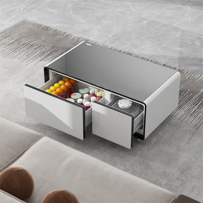 Móveis inteligentes coloridos de 90L com carregador USB sem fio multifuncional e mini geladeira