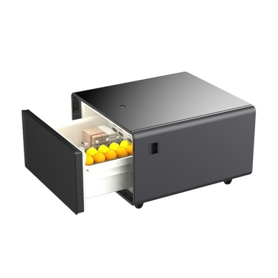 Refrigerador de mesa de carregamento sem fio para maquiagem e produtos de beleza em preto