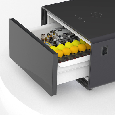 Refrigerador de mesa de carregamento sem fio para maquiagem e produtos de beleza em preto