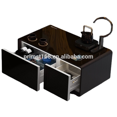 Mesa de café dobrável com carregador sem fio e dois portos USB